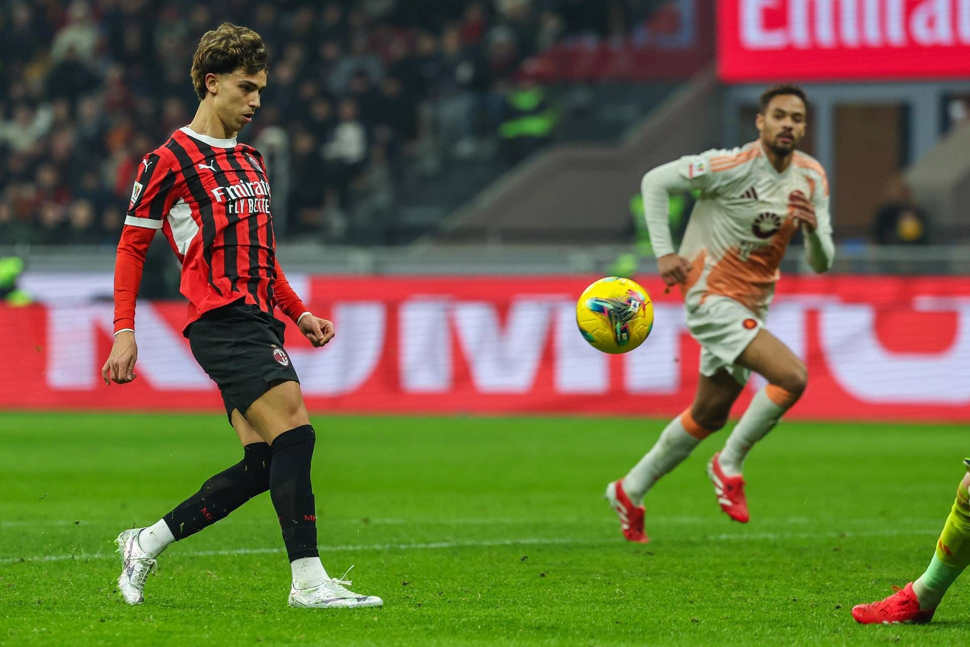 Milan-Roma 3-1 in Coppa Italia, doppio Abraham e gol di Joao Felix